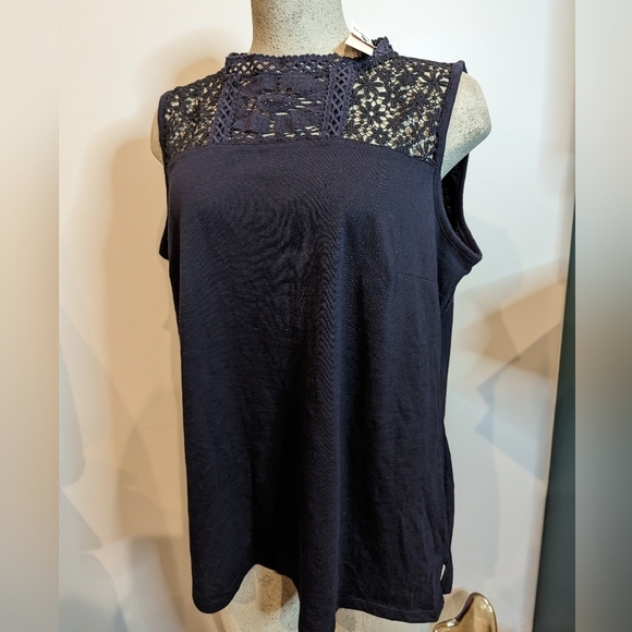 Embroidered blue cotton tank, Lane Bryant plus size 18/20 - Picture 11 of 16